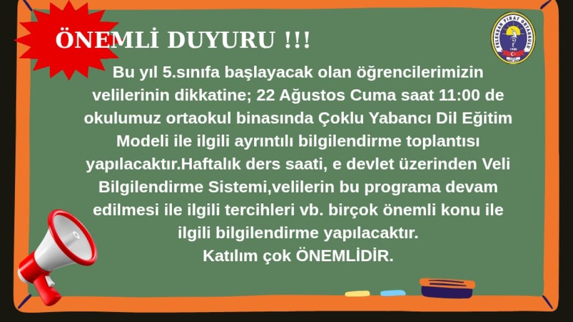 Önemli Duyuru